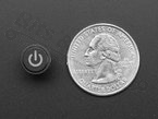 Micro switch push button (make contact) with illuminated 'power' symbol blu